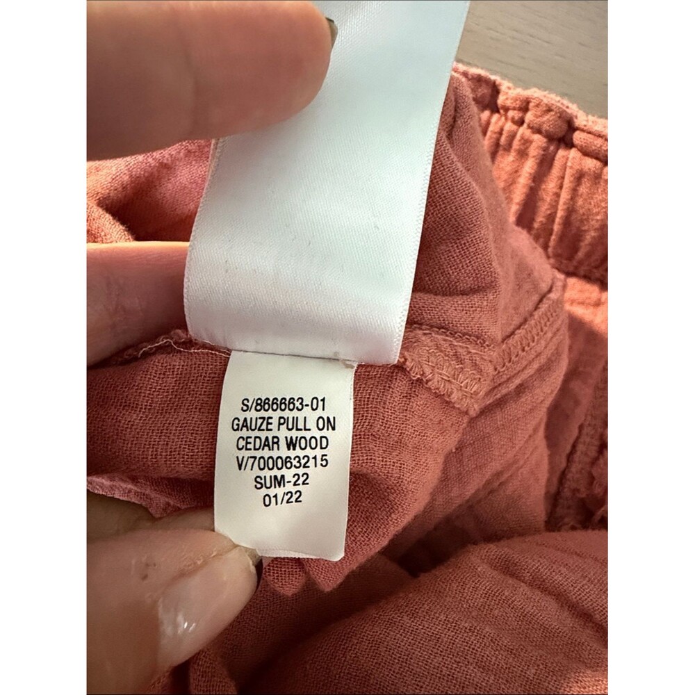 GAP 100% Cotton Gauze Pull On Cedar Wood Mauve Pants Sz M - Picture 4 of 8